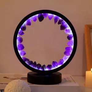 Runyansghi Amethyst Night Lamp 8.6'' Natural Healing Crystal Bedside USB Port 3 Colours Dimming Mode Bedroom Suitable Light for Living Room Office Home Decor Ideal Gift Runyansghi Amethyst Night Lamp 8.6'' Natural Healing Crystal Bedside USB Port 3 Colours Dimming Mode Bedroom Suitable Light for Living Room Office Home Decor Ideal Gift