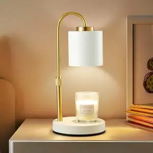Candle Warmer Lamp with Timer & Dimmer, Height Adjustable Electric Wax Melt Warmer for Jar Candles, Gifts for Mom Home Decor, White Gold Candle Warmer Lamp with Timer & Dimmer, Height Adjustable Electric Wax Melt Warmer for Jar Candles, Gifts for Mom Home Decor, White Gold