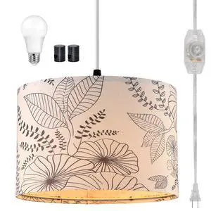 Plug in Pendant Light, Hanging Light with Plug in Cord with Dimmable Switch, Hanging Lamp with 15 ft Clear Cord, Pendant Lights Fixture for Bedroom Kitchen Island (Bulb Included) Plug in Pendant Light, Hanging Light with Plug in Cord with Dimmable Switch, Hanging Lamp with 15 ft Clear Cord, Pendant Lights Fixture for Bedroom Kitchen Island (Bulb Included)