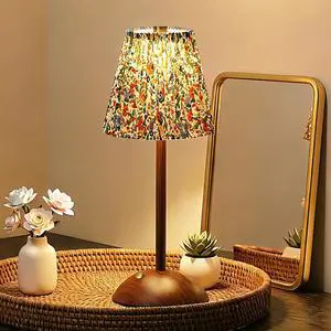 Small Vintage Cordless Table Lamp, Rechargeable Battery Operated Lamp with 3 Color Temperatures Stepless Dimming, Floral Bedside Nightstand Lamp for Bedroom, Living Room, Coffee Table, Bookshelf Small Vintage Cordless Table Lamp, Rechargeable Battery Operated Lamp with 3 Color Temperatures Stepless Dimming, Floral Bedside Nightstand Lamp for Bedroom, Living Room, Coffee Table, Bookshelf