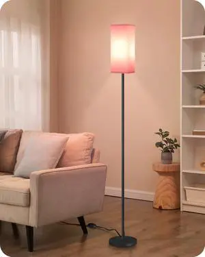 Floor Lamp, Pole with Foot Switch, Modern Standing Lamp Shade, Minimalist Freestanding Lamp (Bulb Not Included), for Living Room, Bedroom Office ETL Listed, Black and Pink P07LD05 Floor Lamp, Pole with Foot Switch, Modern Standing Lamp Shade, Minimalist Freestanding Lamp (Bulb Not Included), for Living Room, Bedroom Office ETL Listed, Black and Pink P07LD05