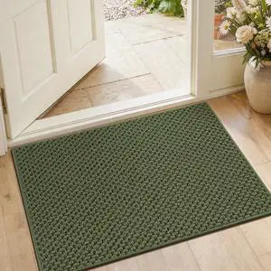 Dirt Trapper Door Mat 20"x 32", Non Slip Washable Doormat, Stain Removal and Absorbent Welcome Mat, Dog Door Mats,Low Profile Entrance Floor Mats for Front Back Door,Green Dirt Trapper Door Mat 20"x 32", Non Slip Washable Doormat, Stain Removal and Absorbent Welcome Mat, Dog Door Mats,Low Profile Entrance Floor Mats for Front Back Door,Green