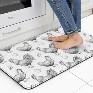 Farmhouse Kitchen Mat Rooster Rugs for Kitchen Floor Anti Fatigue Mat for Standing Desk Office Kitchen Floor Mats Non Slip Waterproof 17.3 x 29 x 0.47 inch Farmhouse Kitchen Mat Rooster Rugs for Kitchen Floor Anti Fatigue Mat for Standing Desk Office Kitchen Floor Mats Non Slip Waterproof 17.3 x 29 x 0.47 inch