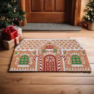 Christmas Door Mat Outdoor, Eco Friendly Christmas Door Mats for Front Door, 28 X 16 Inch Welcome Matt or Doormat for Home Entrance, Durable & Anti Slip Coir Door Mats (Gingerbread House) Christmas Door Mat Outdoor, Eco Friendly Christmas Door Mats for Front Door, 28 X 16 Inch Welcome Matt or Doormat for Home Entrance, Durable & Anti Slip Coir Door Mats (Gingerbread House)