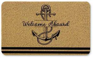 Boat Mat, Boat Decor Door Mats, Welcome Aboard Doormat, Boat Gifts Door Mat Outside Entrance, Anchor Rug, Nautical Rug, Anchor Decor, 17x30 Inches Boat Mat, Boat Decor Door Mats, Welcome Aboard Doormat, Boat Gifts Door Mat Outside Entrance, Anchor Rug, Nautical Rug, Anchor Decor, 17x30 Inches