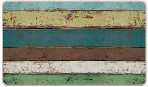 Vintage Farmhouse Wood Texture Front Door Mat, Retro Rustic Teal Wooden Grain Doormat Non-Slip Floor Entryway Rug, Pastoral Country Low Profile Indoor Outdoor Home Kitchen Decor 17x29 Inches Vintage Farmhouse Wood Texture Front Door Mat, Retro Rustic Teal Wooden Grain Doormat Non-Slip Floor Entryway Rug, Pastoral Country Low Profile Indoor Outdoor Home Kitchen Decor 17x29 Inches