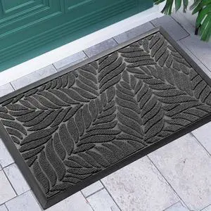 Front Door Mat Outdoor Indoor, 29.5x17 All-Season Waterproof Door Mat Outside Entrance, All-Weather Non-Slip Outside Doormat for Garage Patio Entryway, Grey Front Door Mat Outdoor Indoor, 29.5x17 All-Season Waterproof Door Mat Outside Entrance, All-Weather Non-Slip Outside Doormat for Garage Patio Entryway, Grey