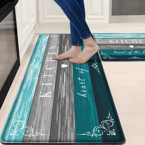 Kitchen Mat Farmhouse Cushioned Anti Fatigue Kitchen Rugs 2 Pieces Non Slip Waterproof Kitchen Mats for Floor, Rustic Wooden Comfort Standing Mats for Kitchen, Office, Sink, Laundry Kitchen Mat Farmhouse Cushioned Anti Fatigue Kitchen Rugs 2 Pieces Non Slip Waterproof Kitchen Mats for Floor, Rustic Wooden Comfort Standing Mats for Kitchen, Office, Sink, Laundry