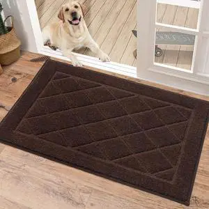 Dirt Trapper Door Mat 20" x 32", Doormat Non-Slip Entryway Rugs Washable, Dog Door Mat Stain Resistant and Absorbent Welcome Floor Mat for Front Back Door, Mud Wet Shoes & Paws, Brown Dirt Trapper Door Mat 20" x 32", Doormat Non-Slip Entryway Rugs Washable, Dog Door Mat Stain Resistant and Absorbent Welcome Floor Mat for Front Back Door, Mud Wet Shoes & Paws, Brown