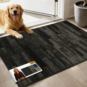 Dirt Trapper Door Mat 24"x36", Non-Slip Doormats Washable Entryway Mat, Welcome Floor Mat Absorbent Low Profile Dog Door Mats for Front Back Door, Wet Shoes & Paws, Dark Gray Dirt Trapper Door Mat 24"x36", Non-Slip Doormats Washable Entryway Mat, Welcome Floor Mat Absorbent Low Profile Dog Door Mats for Front Back Door, Wet Shoes & Paws, Dark Gray