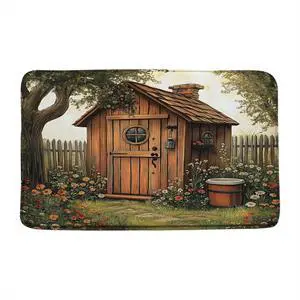 Outhouse Bath Mat,17.8" Wx29.5 L Inch Outhouse Bath Mat,17.8" Wx29.5 L Inch