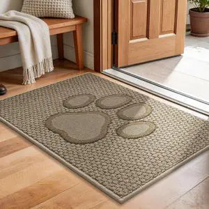 Dog Paw Doormats 20''x32'' for Dirty Paws, Washable Entryway Rugs Floor Mats Dirt Trapper with TPR Backing, Absorbent Low Profile Door Mat for Front Door, Hallway, Entryways, Beige Dog Paw Doormats 20''x32'' for Dirty Paws, Washable Entryway Rugs Floor Mats Dirt Trapper with TPR Backing, Absorbent Low Profile Door Mat for Front Door, Hallway, Entryways, Beige