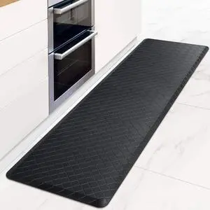 Kitchen Mat Cushioned Anti-Fatigue Floor Mat,17.3"x60",Thick Waterproof Non-Slip Heavy Duty Ergonomic Comfort Rug for Kitchen,Floor,Office,Sink,Laundry,Black Kitchen Mat Cushioned Anti-Fatigue Floor Mat,17.3"x60",Thick Waterproof Non-Slip Heavy Duty Ergonomic Comfort Rug for Kitchen,Floor,Office,Sink,Laundry,Black