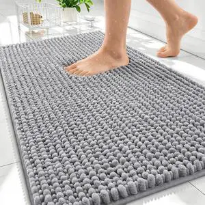 Thick Bathroom Rugs 30x20, Extra Soft Absorbent Chenille Bath Rugs, Rubber Backing, Machine Wash Dry, Bath Mats for Bathroom Floor, Tub and Shower, Home Decor Accessories, Grey Thick Bathroom Rugs 30x20, Extra Soft Absorbent Chenille Bath Rugs, Rubber Backing, Machine Wash Dry, Bath Mats for Bathroom Floor, Tub and Shower, Home Decor Accessories, Grey