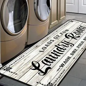White-1 Farmhouse Laundry Room Rug Runner, Non-Slip Floor Mat, Waterproof Runner for Kitchen, Bathroom, and Mudroom Decor 20''x48'' White-1 Farmhouse Laundry Room Rug Runner, Non-Slip Floor Mat, Waterproof Runner for Kitchen, Bathroom, and Mudroom Decor 20''x48''