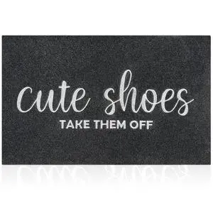 Welcome Mat Outdoor Entryway Cute Shoes Take Them Off Mats for Front Door with Rubber Backing Doormat All-Weather Indoor Mat Polystyrene Non Slip Natural Mat Black Welcome Mat Outdoor Entryway Cute Shoes Take Them Off Mats for Front Door with Rubber Backing Doormat All-Weather Indoor Mat Polystyrene Non Slip Natural Mat Black