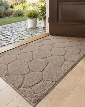 Front Door Entryway Mat Non Slip, 17x30 Washable Inside Entrance for House Floor Low Profile, Thin Entry Doormat Absorbent Dirt Trapper, Pebble Beige Front Door Entryway Mat Non Slip, 17x30 Washable Inside Entrance for House Floor Low Profile, Thin Entry Doormat Absorbent Dirt Trapper, Pebble Beige
