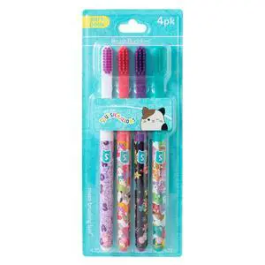 Squishmallows Assorted Manual Toothbrushes, Soft Toothbrushes, Toothbrushes for Kids and Adults, 4PK Squishmallows Assorted Manual Toothbrushes, Soft Toothbrushes, Toothbrushes for Kids and Adults, 4PK