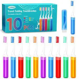 10 PCS Travel Toothbrush Set, Folding Mini Toothbrush, Potable Travel Size Toothbrushes, Medium Bristles, Individually Wrapped Bulk Toothbrushes for Camping, Hiking, School 10 PCS Travel Toothbrush Set, Folding Mini Toothbrush, Potable Travel Size Toothbrushes, Medium Bristles, Individually Wrapped Bulk Toothbrushes for Camping, Hiking, School