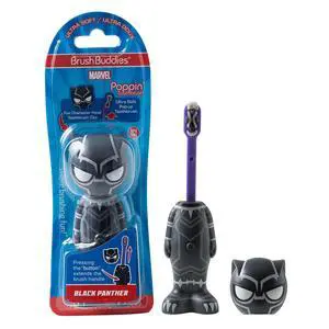 Marvel Black Panther Kids Toothbrush Soft Rounded Bristles Poppin' Fun Superhero Toothbrush Cover Easy Grip Handle Gentle Cleaning for Toddlers & Kids Ages 2+ Travel Friendly Oral Care Marvel Black Panther Kids Toothbrush Soft Rounded Bristles Poppin' Fun Superhero Toothbrush Cover Easy Grip Handle Gentle Cleaning for Toddlers & Kids Ages 2+ Travel Friendly Oral Care