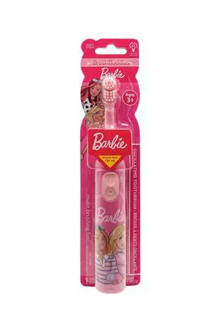 Barbie Battery Powered Kids Electric Toothbrush Pink Soft Rounded Bristles 360 Degree Oscillating Cleaning Power Childrens Toothbrush for Girls Ages 2+ Barbie Battery Powered Kids Electric Toothbrush Pink Soft Rounded Bristles 360 Degree Oscillating Cleaning Power Childrens Toothbrush for Girls Ages 2+
