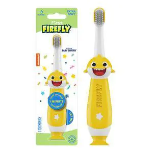 First Training Light Up Toothbrush, Baby Shark, Yellow First Training Light Up Toothbrush, Baby Shark, Yellow