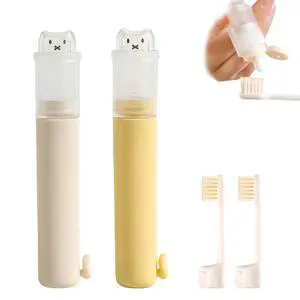 Travel Toothbrush Set Portable Toothbrush with Built-in Toothpaste Container, Including 2 Including 2 Replaceable Head Soft Bristles,Foldable Design for Camping,Vacation and Business Trip Travel Toothbrush Set Portable Toothbrush with Built-in Toothpaste Container, Including 2 Including 2 Replaceable Head Soft Bristles,Foldable Design for Camping,Vacation and Business Trip