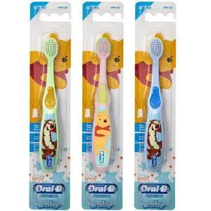 Baby Manual Toothbrush, Pooh Characters, 0-3 Years Old, Extra Soft (Characters Vary) - Pack of 3 Baby Manual Toothbrush, Pooh Characters, 0-3 Years Old, Extra Soft (Characters Vary) - Pack of 3
