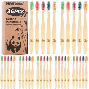 36 PCS Bamboo Toothbrushes, Kids Aged 7+ Toothbrush Pack, Eco-Friendly Natural Wooden Toothbrush Bulk, Individually Wrapped Bulk ToothbrushesBPA Free Medium Soft Bristles 36 PCS Bamboo Toothbrushes, Kids Aged 7+ Toothbrush Pack, Eco-Friendly Natural Wooden Toothbrush Bulk, Individually Wrapped Bulk ToothbrushesBPA Free Medium Soft Bristles