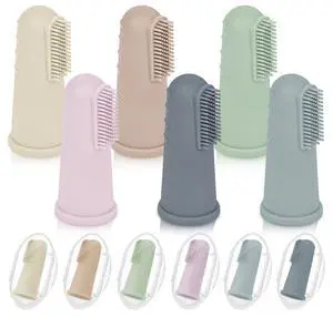 Baby Toothbrush Set, 6 Pcs Soft Infant Finger Toothbrush with 6 Boxes, Newborns Toddler Silicone Baby Tooth Brush 0-6 Months 6-12 Months Baby Toothbrush Set, 6 Pcs Soft Infant Finger Toothbrush with 6 Boxes, Newborns Toddler Silicone Baby Tooth Brush 0-6 Months 6-12 Months