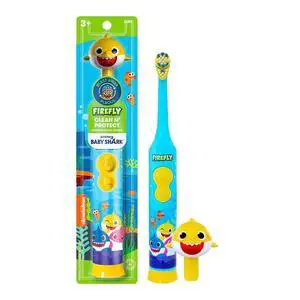 FIREFLY Clean N' Protect Baby Shark Power Toothbrush, Battery, Ages 3+ | Makes Brushing Fun with a 3D Character Cover & Anti-Slip Grip Handle, Cleans Gently with Soft Bristles, Battery Included FIREFLY Clean N' Protect Baby Shark Power Toothbrush, Battery, Ages 3+ | Makes Brushing Fun with a 3D Character Cover & Anti-Slip Grip Handle, Cleans Gently with Soft Bristles, Battery Included