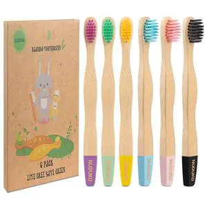 Kids Toothbrush Bamboo Toothbrushes 6 Pack - Organic Compostable Tooth Brush Wooden Baby Toddler Toothbrush, Eco-Friendly Natural Biodegradable Soft Bristle Toothbrush for Children Kids Toothbrush Bamboo Toothbrushes 6 Pack - Organic Compostable Tooth Brush Wooden Baby Toddler Toothbrush, Eco-Friendly Natural Biodegradable Soft Bristle Toothbrush for Children