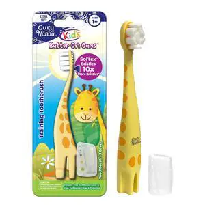 Kids Butter On Gums Cute Giraffe Toothbrush with Tongue Scraper & Cover - Super Soft Bristles for Gentle Cleaning -Ergonomic Handle (Age 1+) Kids Butter On Gums Cute Giraffe Toothbrush with Tongue Scraper & Cover - Super Soft Bristles for Gentle Cleaning -Ergonomic Handle (Age 1+)