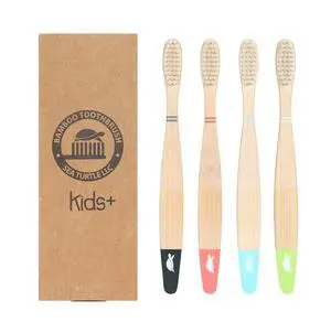 Plant-Based Bristles, Bamboo Toothbrushes, Soft Natural Toothbrush for Kids (4 Pack) Plant-Based Bristles, Bamboo Toothbrushes, Soft Natural Toothbrush for Kids (4 Pack)