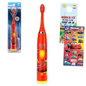 Cars Oral Care Traveling Kit for Kids - Bundle with Lightning McQueen Electric Toothbrush Plus Stickers and More for Boys, Toddlers | Disney Cars Toothbrush Set Cars Oral Care Traveling Kit for Kids - Bundle with Lightning McQueen Electric Toothbrush Plus Stickers and More for Boys, Toddlers | Disney Cars Toothbrush Set