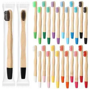 24 Pcs Kids Bamboo Toothbrushes Soft Bristle Individually Wrapped Toddler Toothbrush Manual Travel Tooth Brushes for Kids Children Adults School Travel Teeth Oral Supplies 5.7 Inch 24 Pcs Kids Bamboo Toothbrushes Soft Bristle Individually Wrapped Toddler Toothbrush Manual Travel Tooth Brushes for Kids Children Adults School Travel Teeth Oral Supplies 5.7 Inch