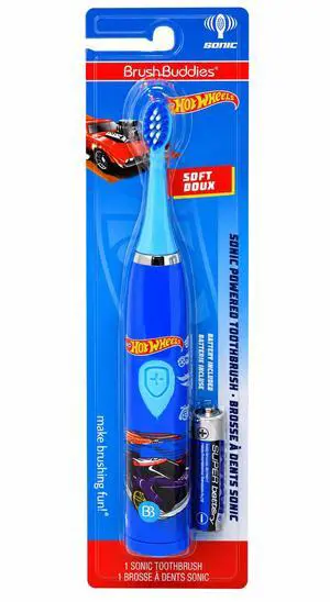 Hot Wheels Battery Powered Sonic Electric Kids Toothbrush Soft Bristles Rounded Head Children Boys Girls Blue Gentle Cleaning Easy Grip Handle Plaque Removal Oral Care Hot Wheels Battery Powered Sonic Electric Kids Toothbrush Soft Bristles Rounded Head Children Boys Girls Blue Gentle Cleaning Easy Grip Handle Plaque Removal Oral Care