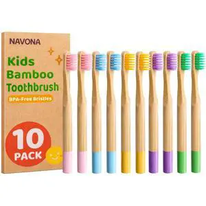 10Pack Kids Bamboo Toothbrushes, Eco-Friendly Kids Toothbrush, BPA-Free Soft Bristles, Natural Wooden Toothbrushes for Toddlers and Children, Compostable Design BambooToothbrush 10Pack Kids Bamboo Toothbrushes, Eco-Friendly Kids Toothbrush, BPA-Free Soft Bristles, Natural Wooden Toothbrushes for Toddlers and Children, Compostable Design BambooToothbrush