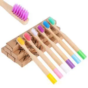 6 PCS Kids Bamboo Toothbrushes Soft Bristles Natural Wooden Round Handle Tooth Brush Children Toothbrush Individually Wrapped Kids Travel Toothbrushes Set Multicolor 6 PCS Kids Bamboo Toothbrushes Soft Bristles Natural Wooden Round Handle Tooth Brush Children Toothbrush Individually Wrapped Kids Travel Toothbrushes Set Multicolor