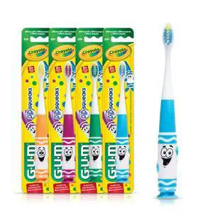 Crayola Pip-Squeaks Kids Toothbrush, Ultra-Soft Bristles with Compact Head for Ages 3+, 1 Count (Pack of 4) Crayola Pip-Squeaks Kids Toothbrush, Ultra-Soft Bristles with Compact Head for Ages 3+, 1 Count (Pack of 4)