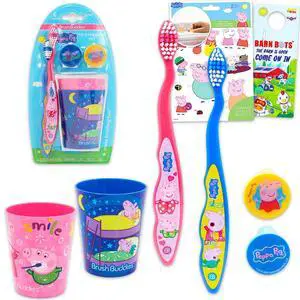Toothbrush and Cup Travel Kit for Kids - Bundle with 2 Toothbrushes, 2 Rinsing Cups, 2 Covers, Stickers, and More for Girls, Toddlers | Toothbrush Set (Styles May Vary) Toothbrush and Cup Travel Kit for Kids - Bundle with 2 Toothbrushes, 2 Rinsing Cups, 2 Covers, Stickers, and More for Girls, Toddlers | Toothbrush Set (Styles May Vary)