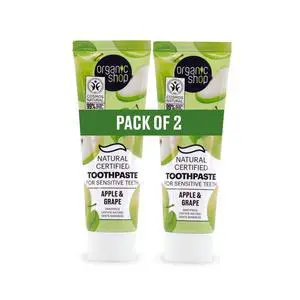 Apple & Grape Toothpaste, Gum Wellness, Cavity Protection, Natural Ingredients, Fluoride-Free, Tooth Sensitivity, Vegan & Cosmos Natural Certified. Pack of 2 Apple & Grape Toothpaste, Gum Wellness, Cavity Protection, Natural Ingredients, Fluoride-Free, Tooth Sensitivity, Vegan & Cosmos Natural Certified. Pack of 2