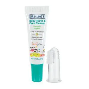 Baby Toothpaste Naturally Inspired with Citroganix and Silicone Finger Gum Massager, Vanilla Milk Flavor Baby Toothpaste Naturally Inspired with Citroganix and Silicone Finger Gum Massager, Vanilla Milk Flavor