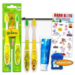 Oral Care Traveling Kit for Kids - Bundle with 2 Toothbrushes, Toothpaste, Floss, Travel Bag, More for Boys, Girls, Toddlers Toothbrush Set Oral Care Traveling Kit for Kids - Bundle with 2 Toothbrushes, Toothpaste, Floss, Travel Bag, More for Boys, Girls, Toddlers Toothbrush Set