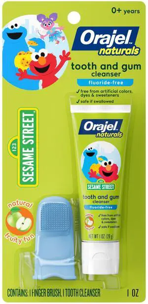 Baby Elmo Tooth & Gum Cleanser Fluoride-Free, 1 Finger brush, 1 Toothpaste 1oz; #1 Pediatrician Recommended Fluoride-Free Toothpaste* Baby Elmo Tooth & Gum Cleanser Fluoride-Free, 1 Finger brush, 1 Toothpaste 1oz; #1 Pediatrician Recommended Fluoride-Free Toothpaste*