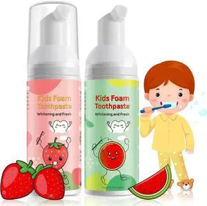Foam Toothpaste Kids, Kids Mouthwash with Fruit Flavor - Toddler Toothpaste Age for Children, 360ºCare Natural Anti-Cavity Formulas with Fluoride for Electric & U-Shape Toothbrushes Foam Toothpaste Kids, Kids Mouthwash with Fruit Flavor - Toddler Toothpaste Age for Children, 360ºCare Natural Anti-Cavity Formulas with Fluoride for Electric & U-Shape Toothbrushes