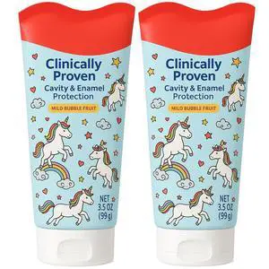 Kids Toothpaste Unicorn Bubble Fruit Flavor - Fluoride Anticavity for Ages 2+, ADA-Accepted Clinically Proven Cavity & Enamel Protection 2 Tubes (3.5 oz Each) Kids Toothpaste Unicorn Bubble Fruit Flavor - Fluoride Anticavity for Ages 2+, ADA-Accepted Clinically Proven Cavity & Enamel Protection 2 Tubes (3.5 oz Each)