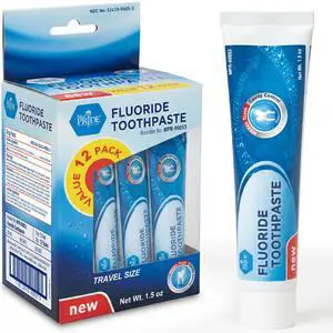 Travel Size Fluoride Toothpaste Value Pack of 12 Tubes (1.5 oz Each) Anticavity Protection for Kids & Adults Helps Whiten Teeth & Freshen Breath Travel Size Fluoride Toothpaste Value Pack of 12 Tubes (1.5 oz Each) Anticavity Protection for Kids & Adults Helps Whiten Teeth & Freshen Breath