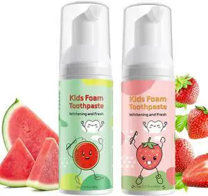 Foam Toothpaste Kids 2 Pack, Toddler Foam Toothpaste with Fluoride Kids Foaming Toothpaste with Fruit Flavor Ultra-fine Mousse Foam Toothpastes Anti-Cavity for Kids Ages 3+ Strawberry & Watermelon Foam Toothpaste Kids 2 Pack, Toddler Foam Toothpaste with Fluoride Kids Foaming Toothpaste with Fruit Flavor Ultra-fine Mousse Foam Toothpastes Anti-Cavity for Kids Ages 3+ Strawberry & Watermelon