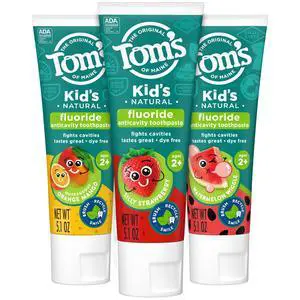 Anticavity Kids Natural Toothpaste Variety Pack, Strawberry, Orange Mango, Watermelon Flavors, Kids Toothpaste with Fluoride, Safe for Ages 2 and Up, 5.1 oz (Pack of 3) Anticavity Kids Natural Toothpaste Variety Pack, Strawberry, Orange Mango, Watermelon Flavors, Kids Toothpaste with Fluoride, Safe for Ages 2 and Up, 5.1 oz (Pack of 3)